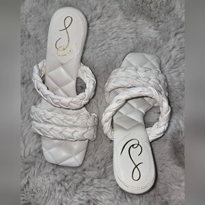 Elegant White Braided Women's Sandals